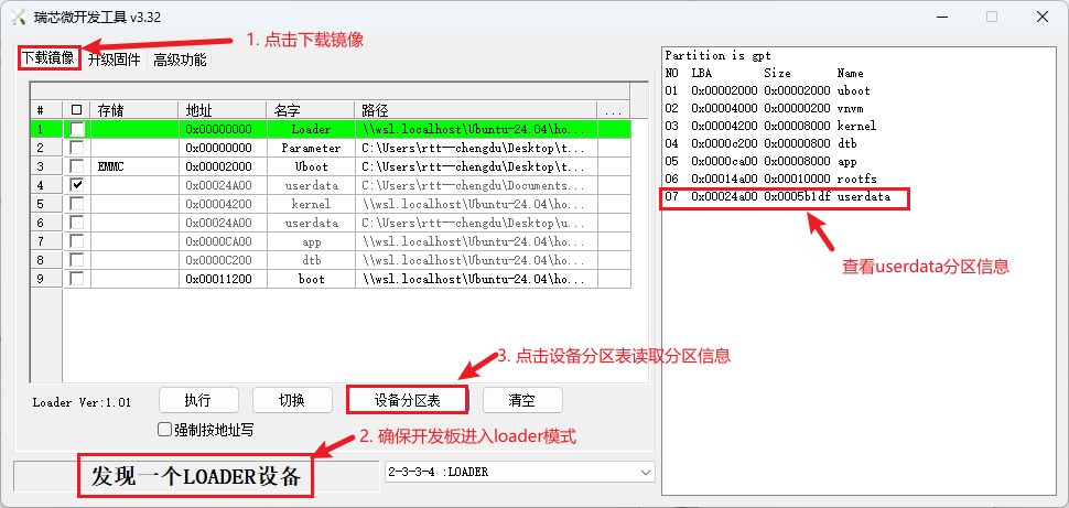 查看 userdata 分区信息